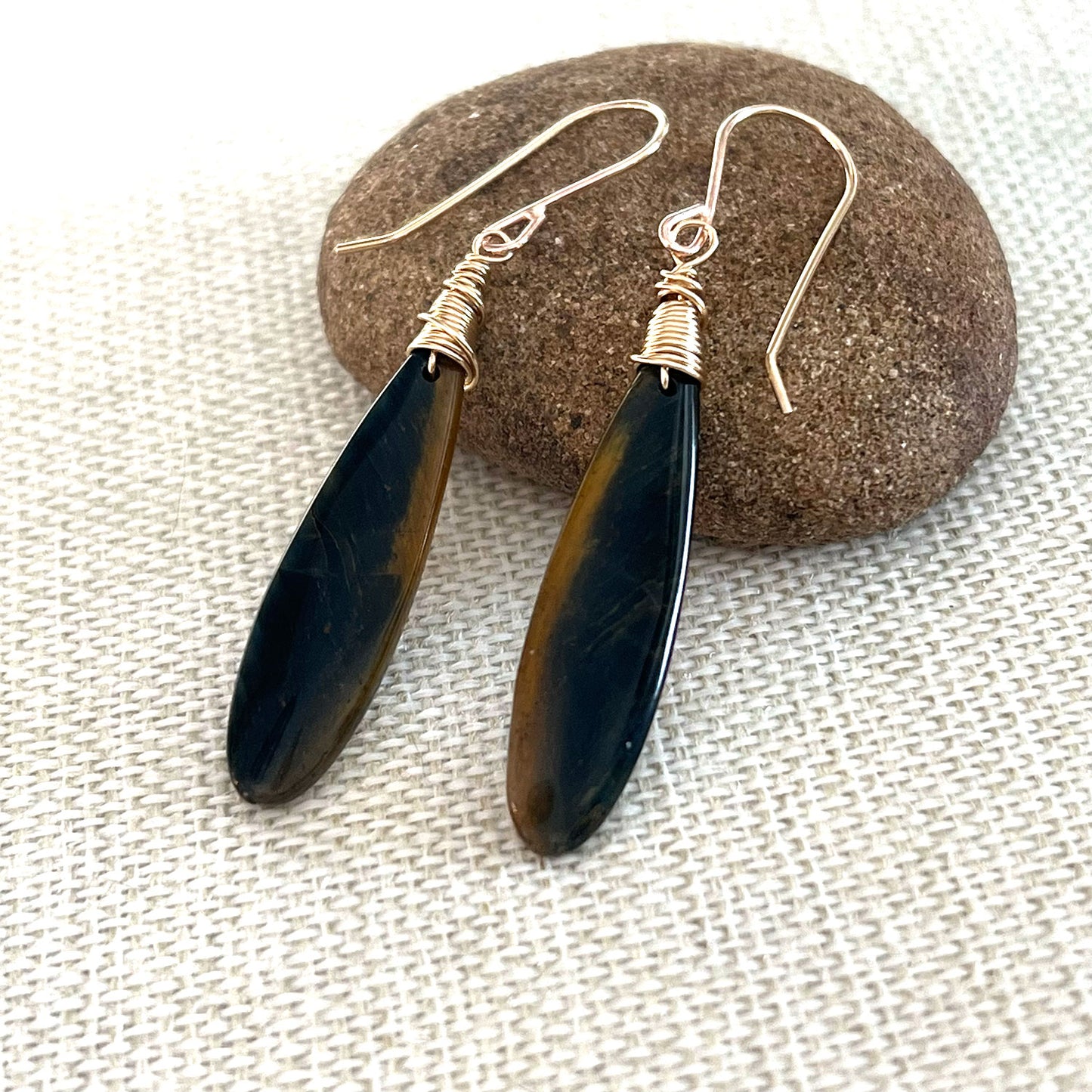 GEMSTONE LONG DROP EARRINGS - TALISMAN JEWELRY
