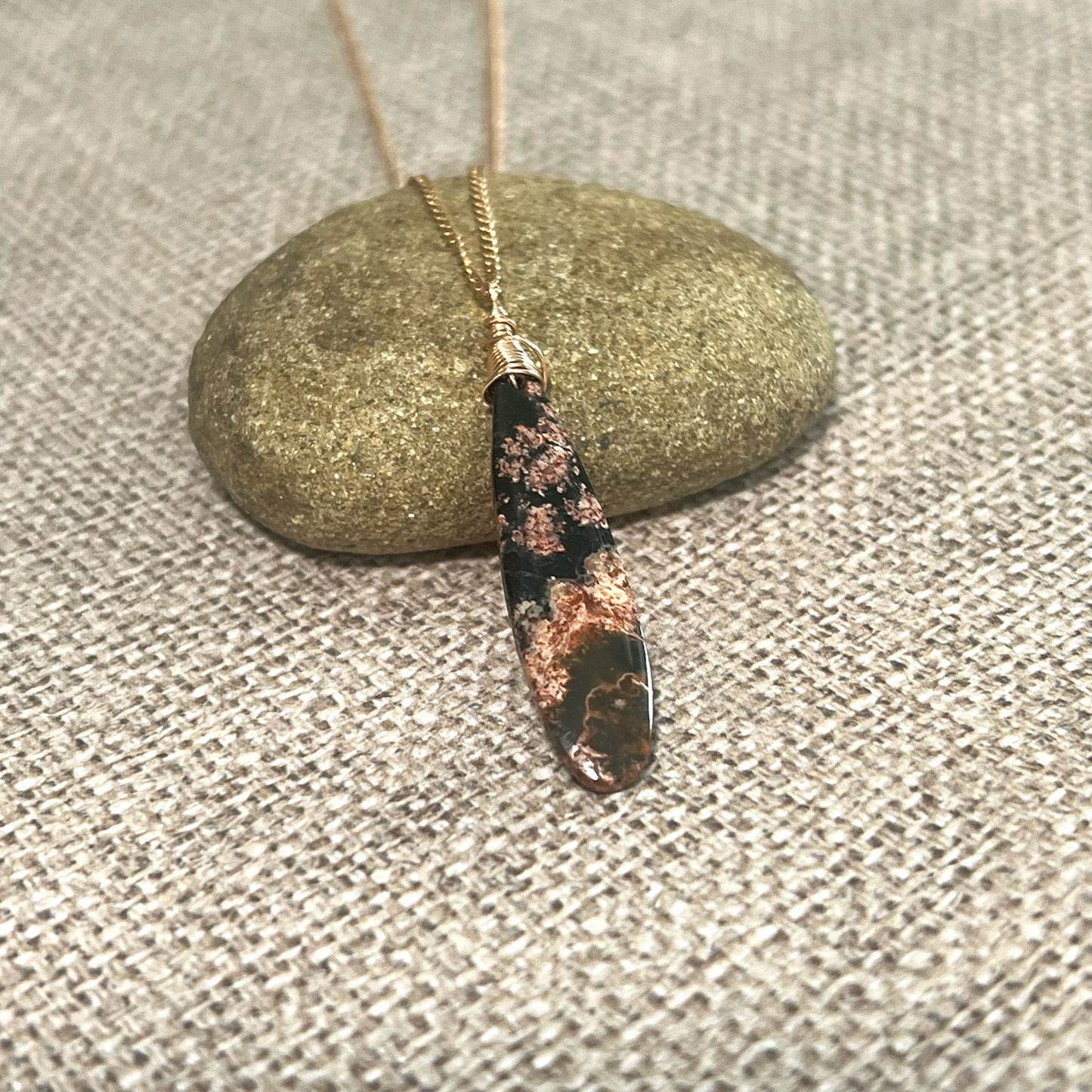 ROSE GOLD FILLED RED SNOWFLAKE OBSIDIAN NECKLACE - LIGHT INTO DARKNESS TALISMAN