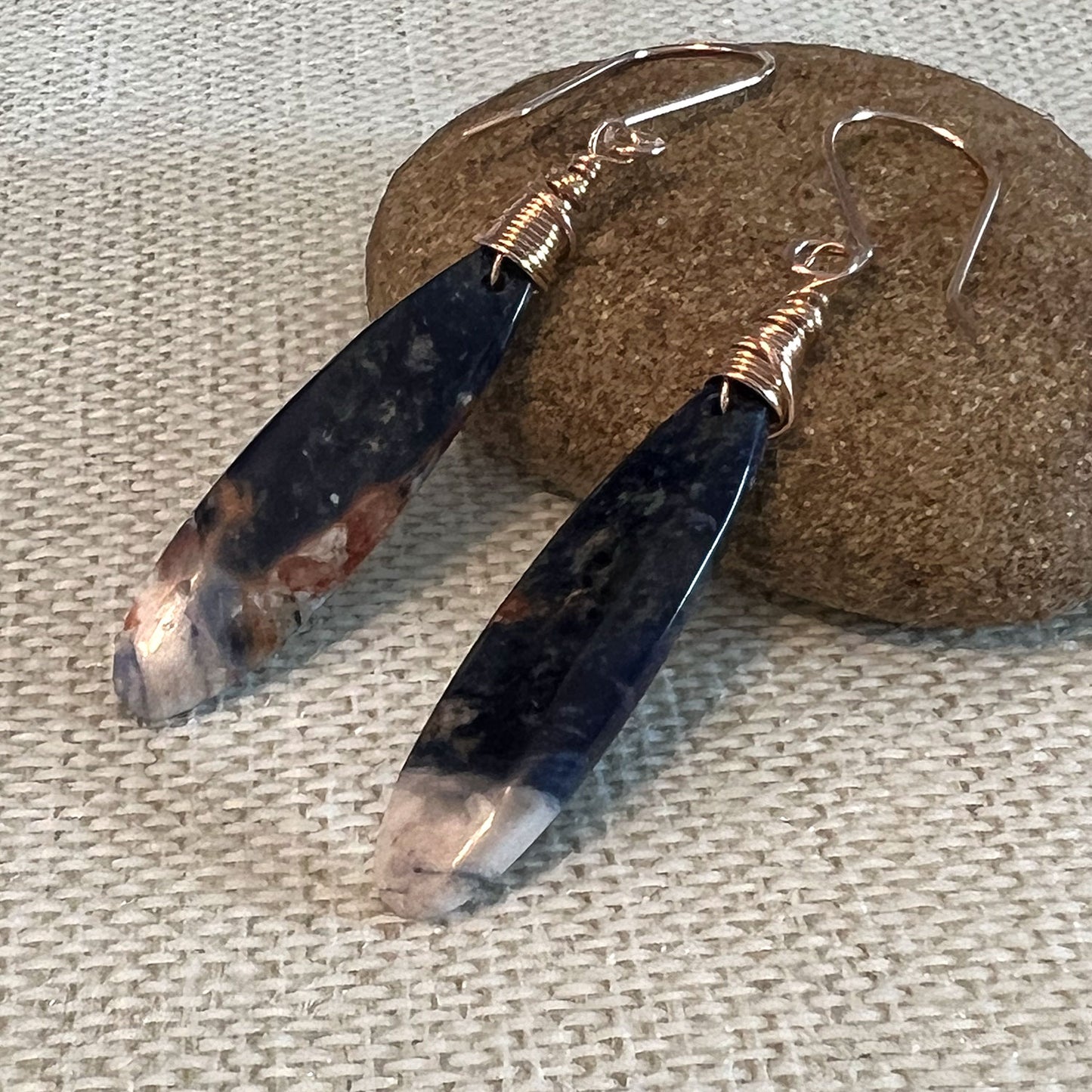GEMSTONE LONG DROP EARRINGS - TALISMAN JEWELRY