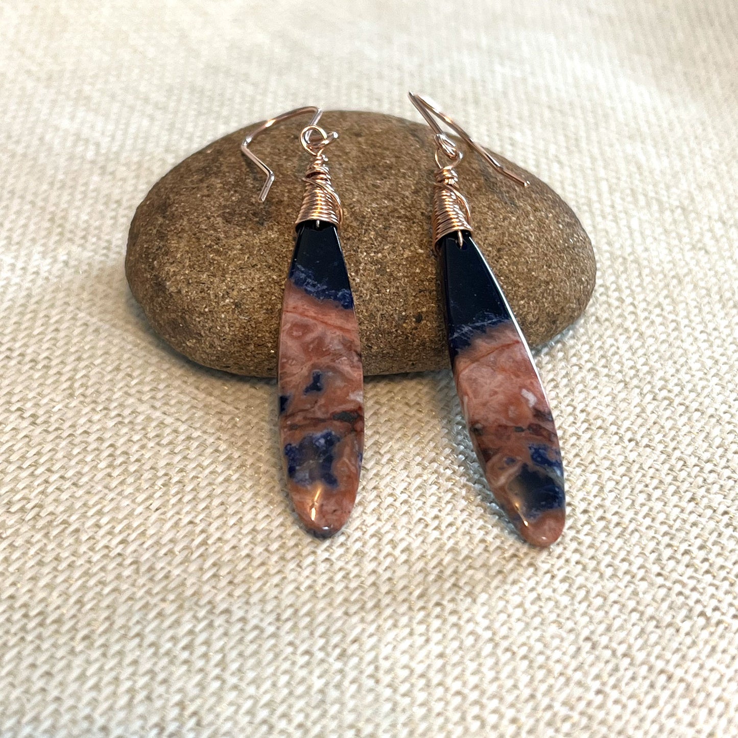 GEMSTONE LONG DROP EARRINGS - TALISMAN JEWELRY