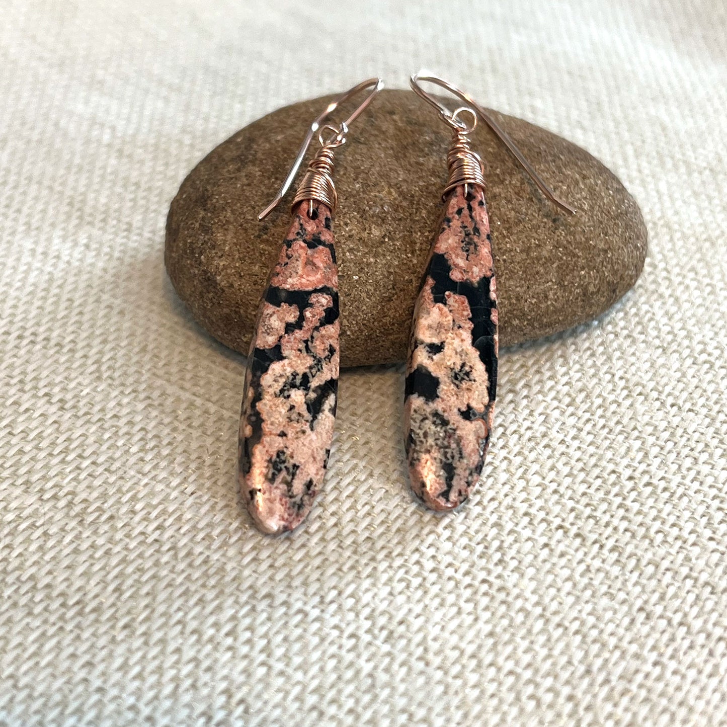 GEMSTONE LONG DROP EARRINGS - TALISMAN JEWELRY