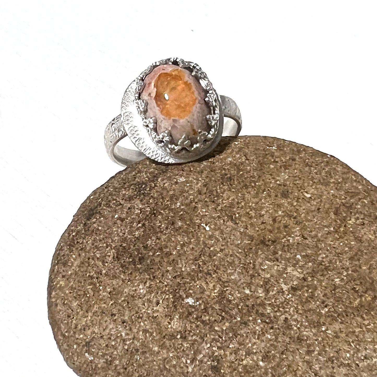 STERLING SILVER CANTERA OPAL BEZEL RING - BELIEVE IN MAGIC TALISMAN