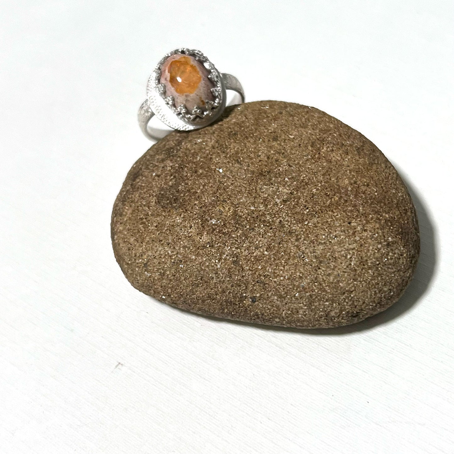 STERLING SILVER CANTERA OPAL BEZEL RING - BELIEVE IN MAGIC TALISMAN