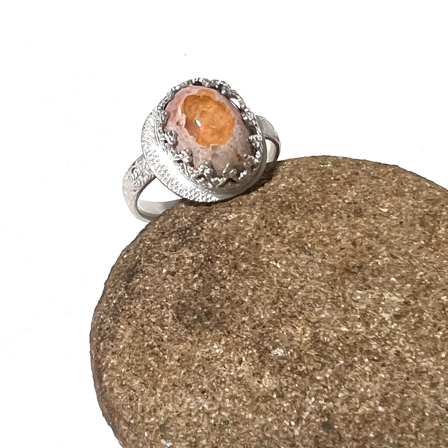 STERLING SILVER CANTERA OPAL BEZEL RING - BELIEVE IN MAGIC TALISMAN