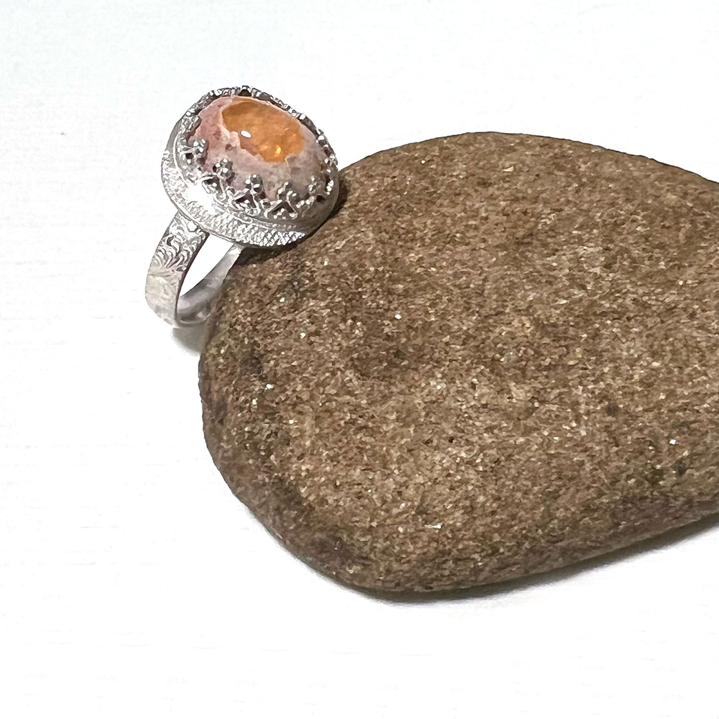 STERLING SILVER CANTERA OPAL BEZEL RING - BELIEVE IN MAGIC TALISMAN