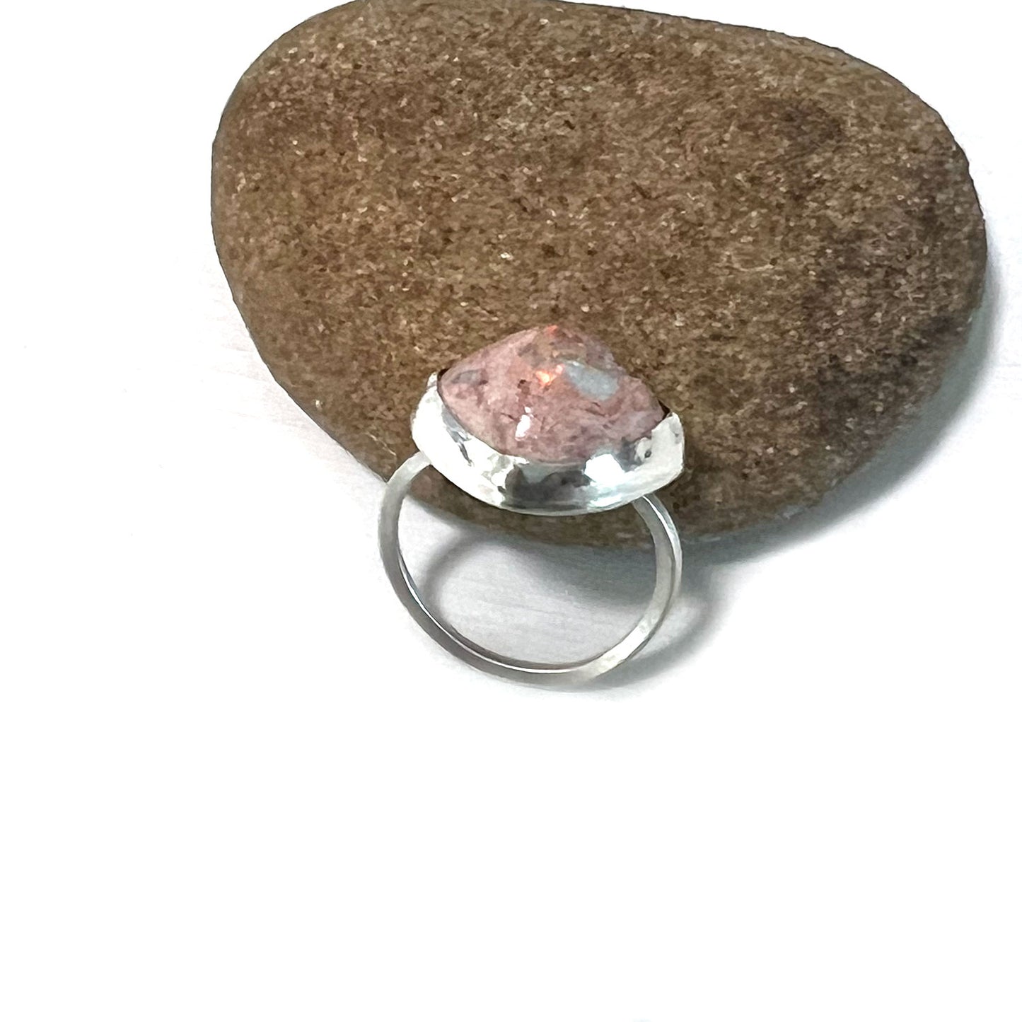 STERLING SILVER CANTERA OPAL BEZEL RING - BELIEVE IN MAGIC TALISMAN