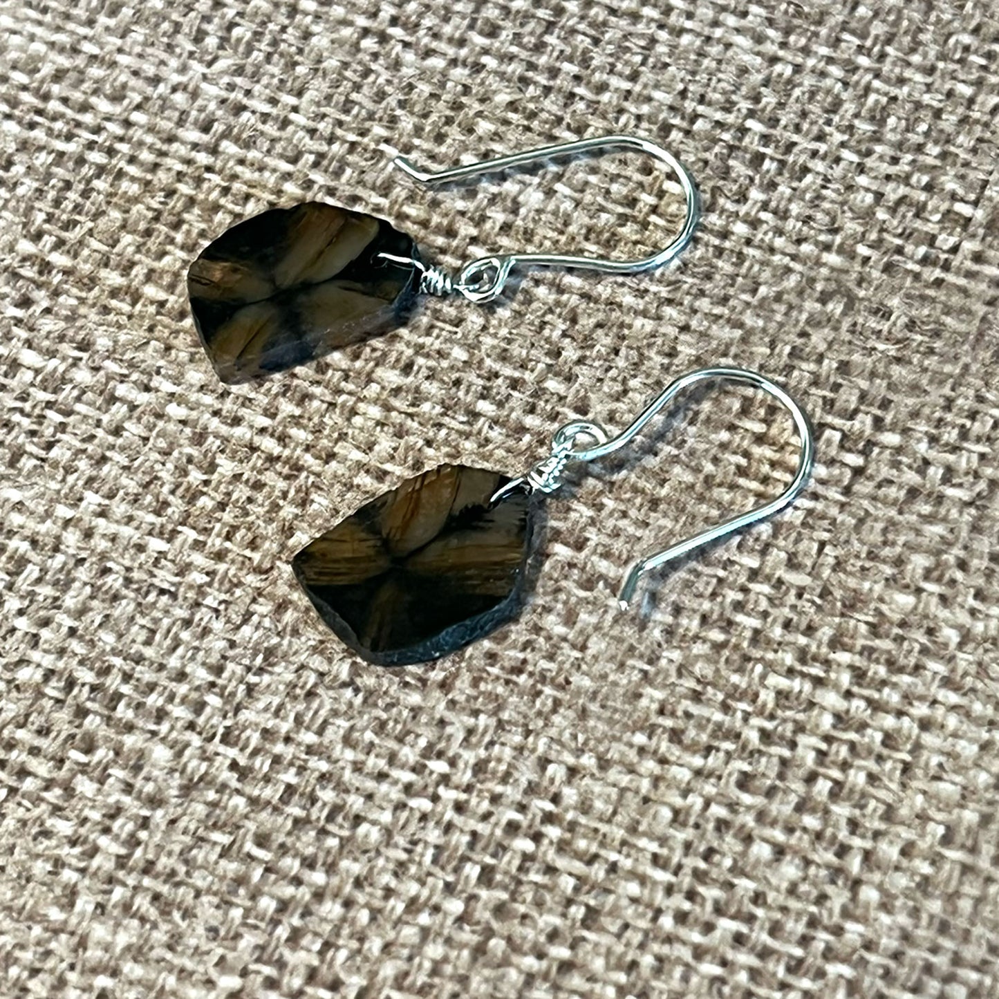 STERLING SILVER CHIASTOLITE EARRINGS - DEVOTION TALISMAN
