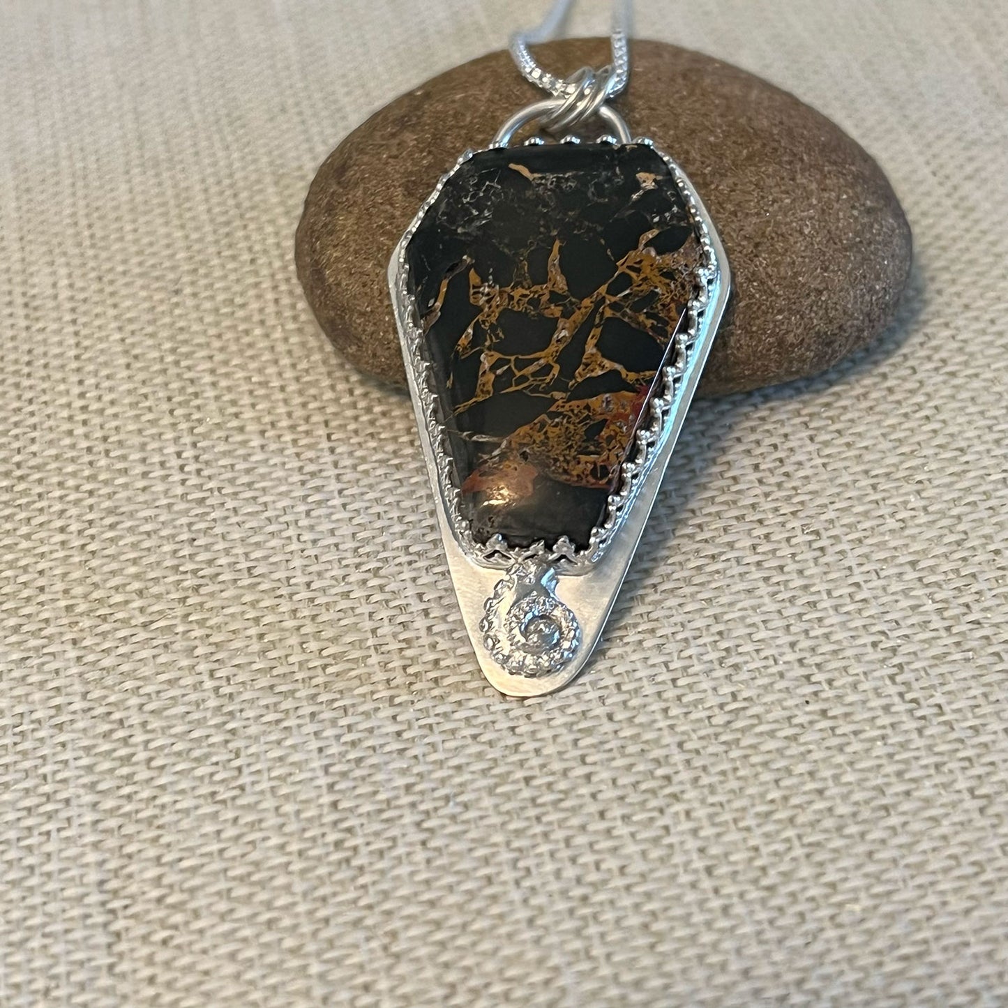 STERLING SILVER IRON BUFFALO COFFIN NECKLACE - REBIRTH TALISMAN