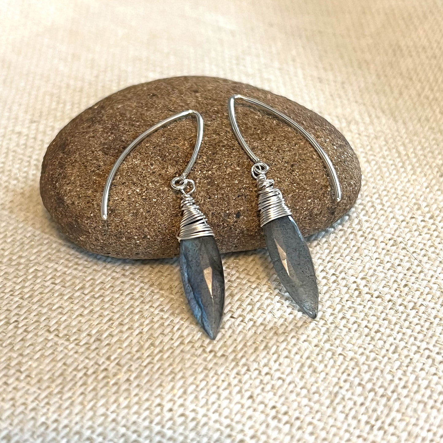 STERLING SILVER LABRADORITE EARRINGS - ORIGINALITY TALISMAN