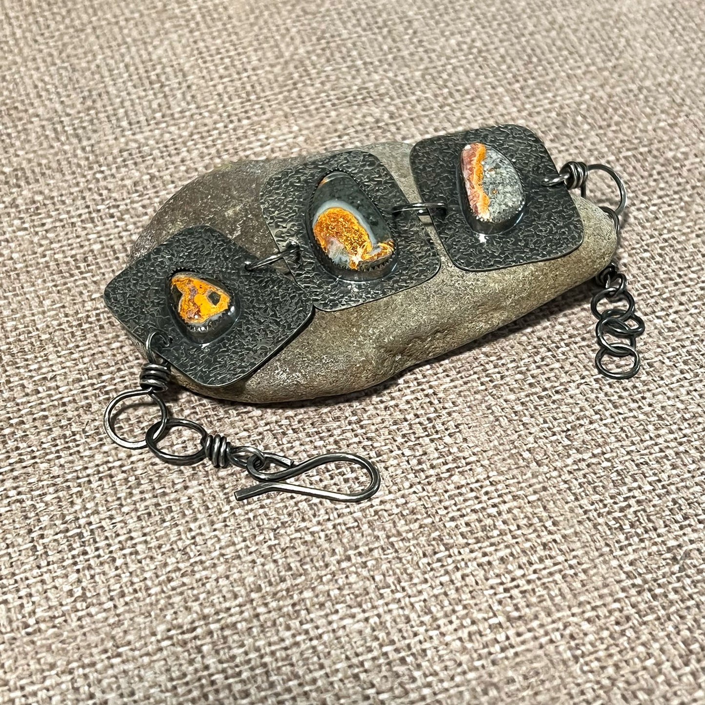 STERLING SILVER MAGMA CHALCEDONY BRACELET - GOOD WILL TALISMAN