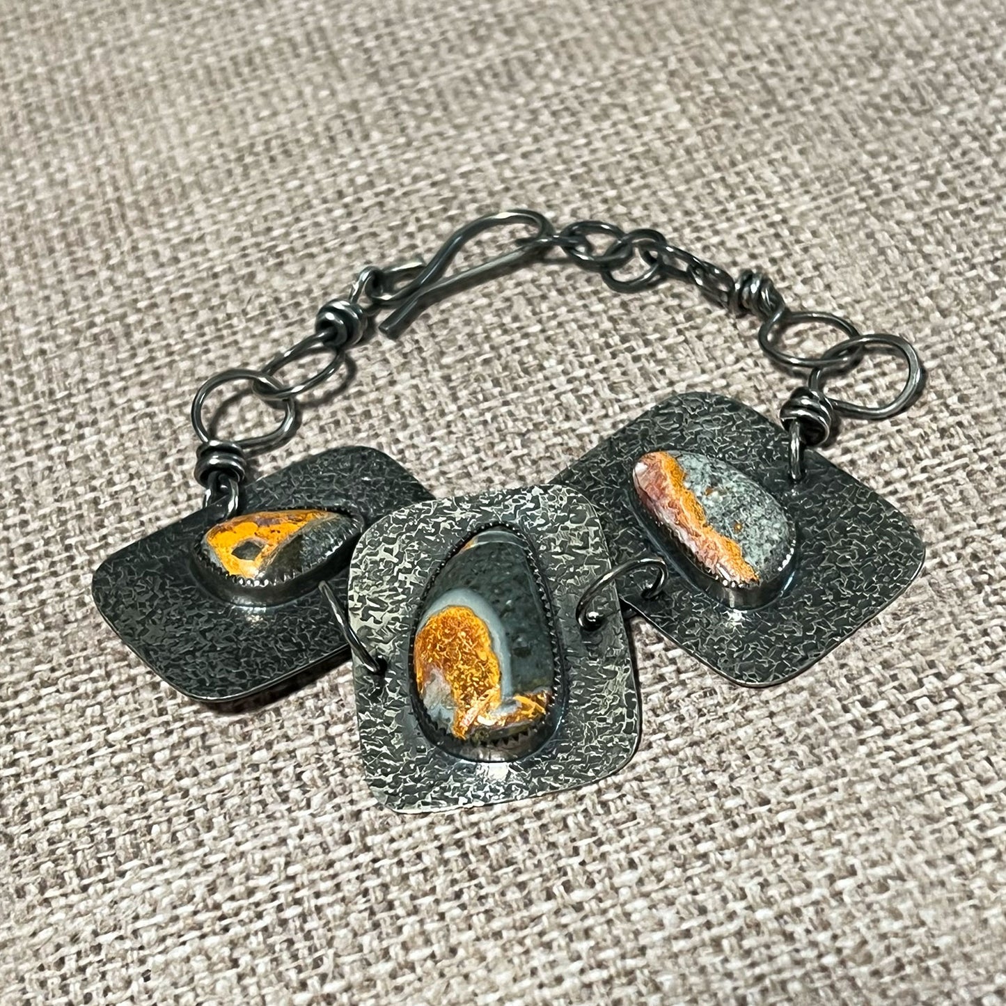 STERLING SILVER MAGMA CHALCEDONY BRACELET - GOOD WILL TALISMAN