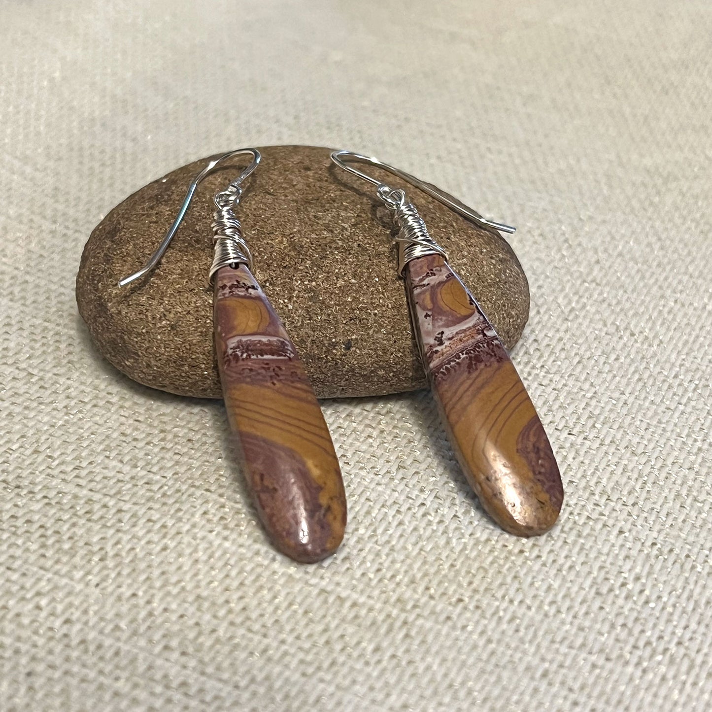 GEMSTONE LONG DROP EARRINGS - TALISMAN JEWELRY