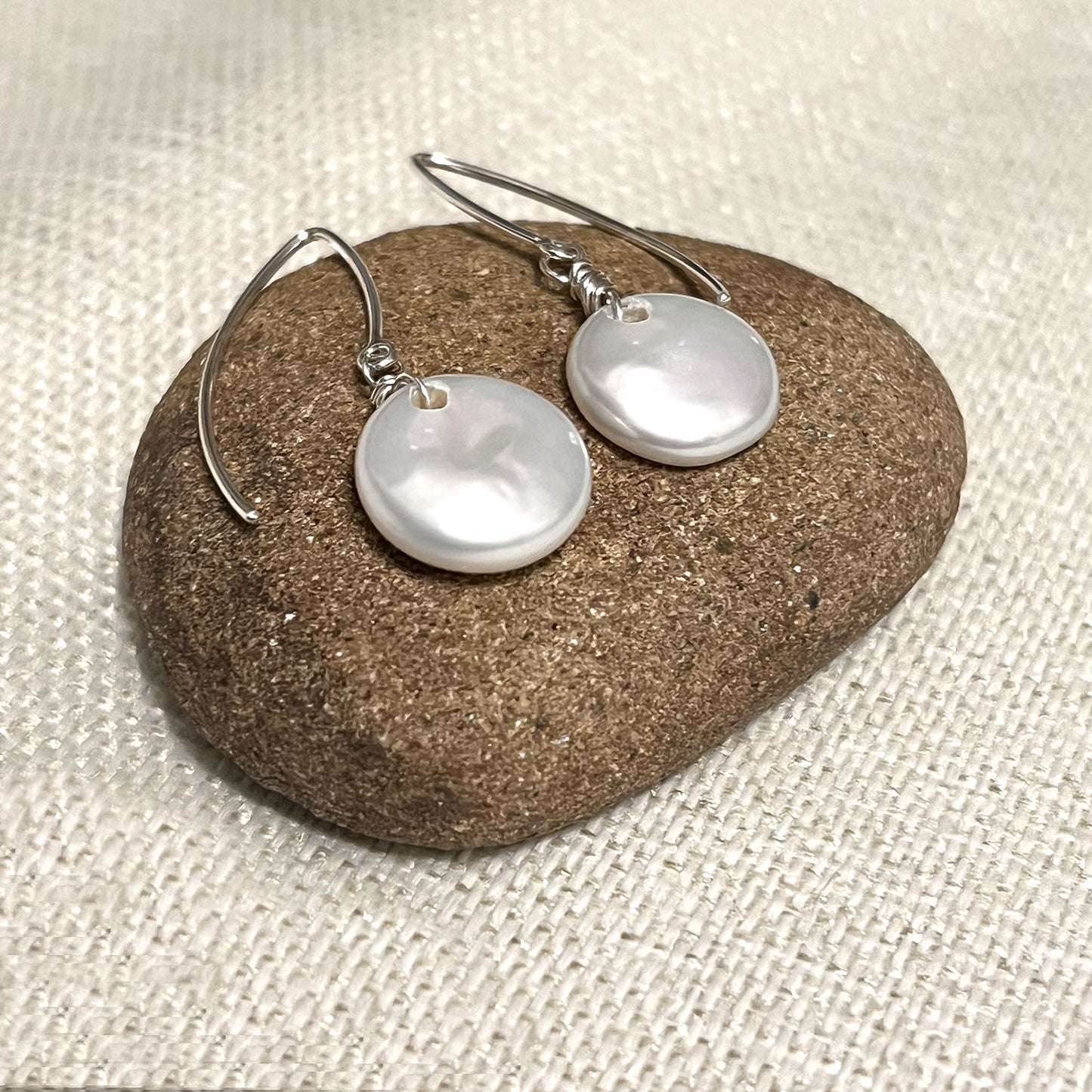 STERLING SILVER FRESHWATER PEARL EARRINGS - PURE HEART TALISMAN