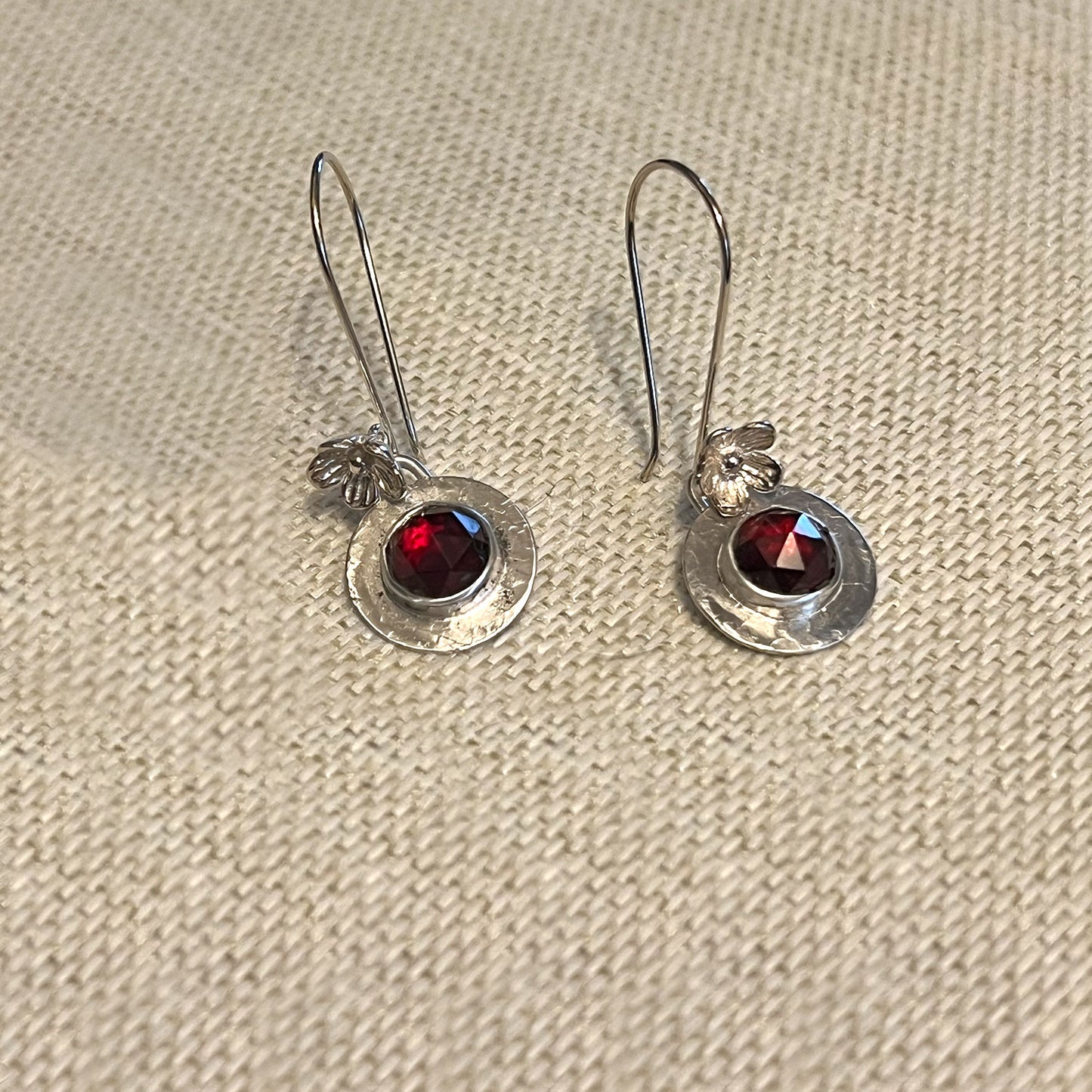 STERLING SILVER BEZEL SET EARRINGS