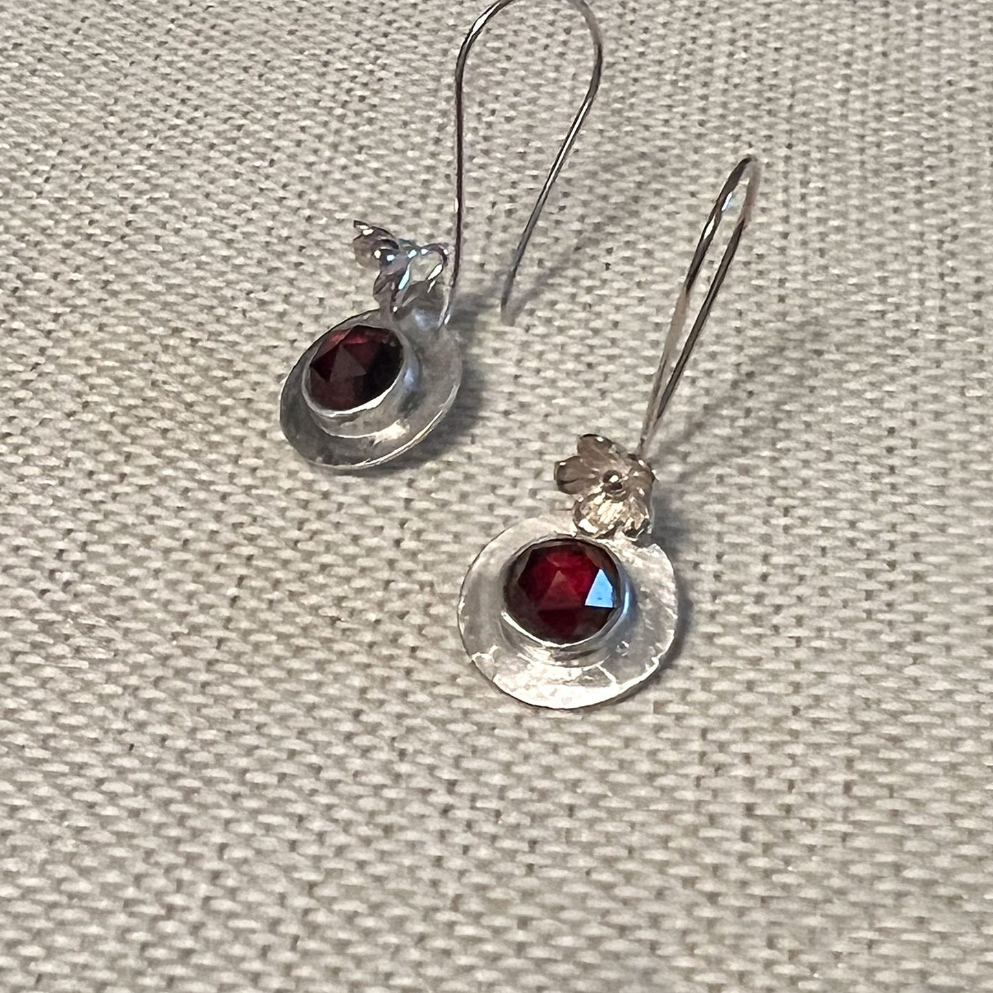 STERLING SILVER BEZEL SET EARRINGS