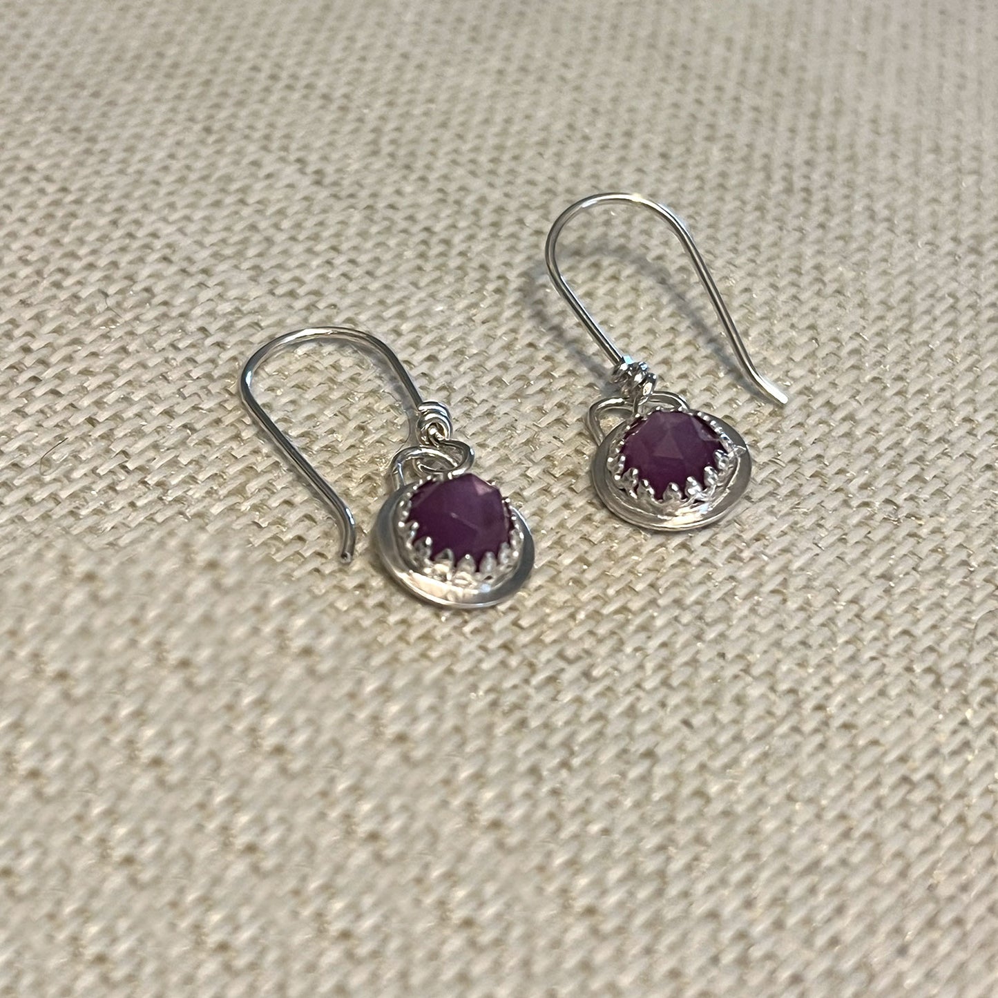 STERLING SILVER BEZEL SET EARRINGS