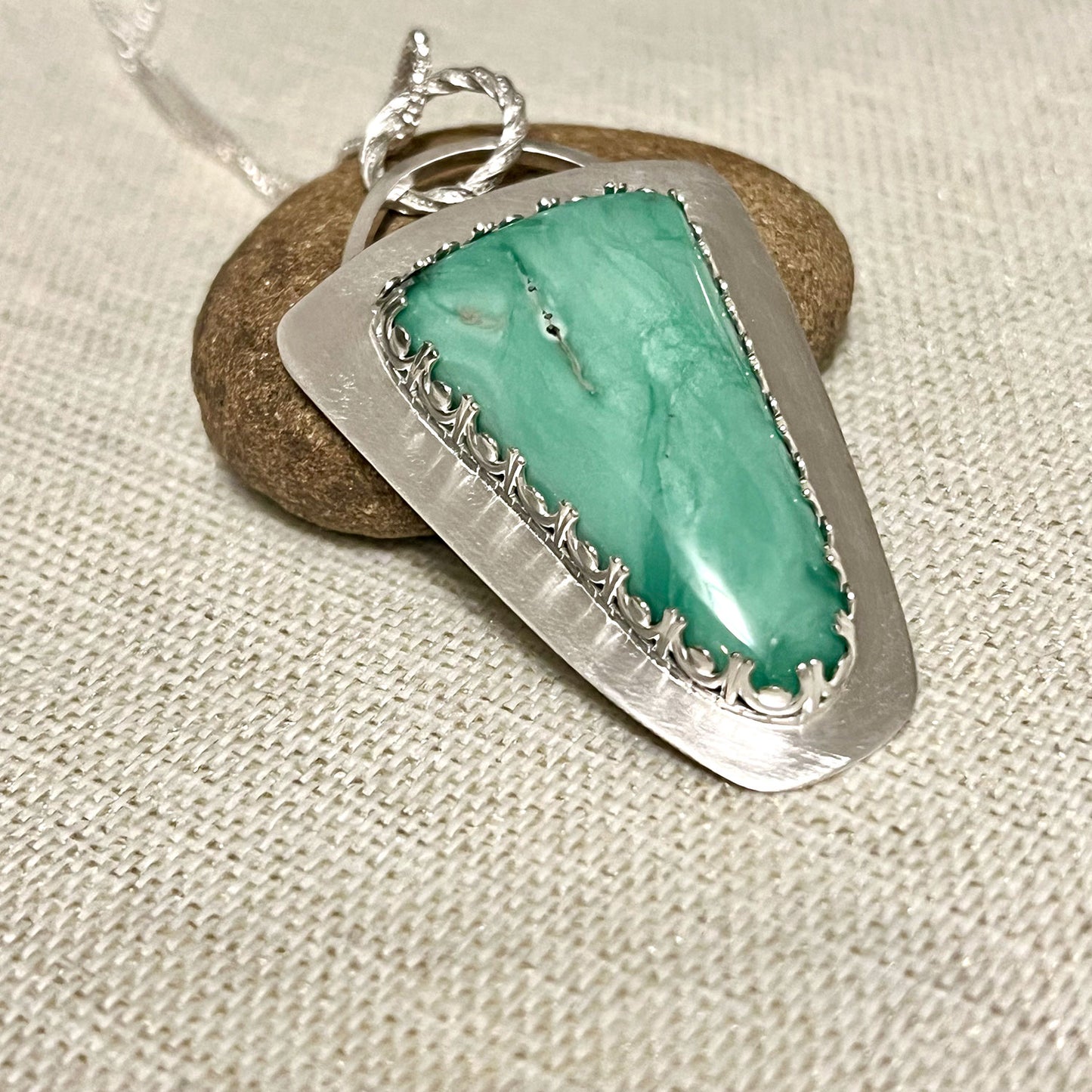 STERLING SILVER VARISCITE NECKLACE - JOYFUL TALISMAN