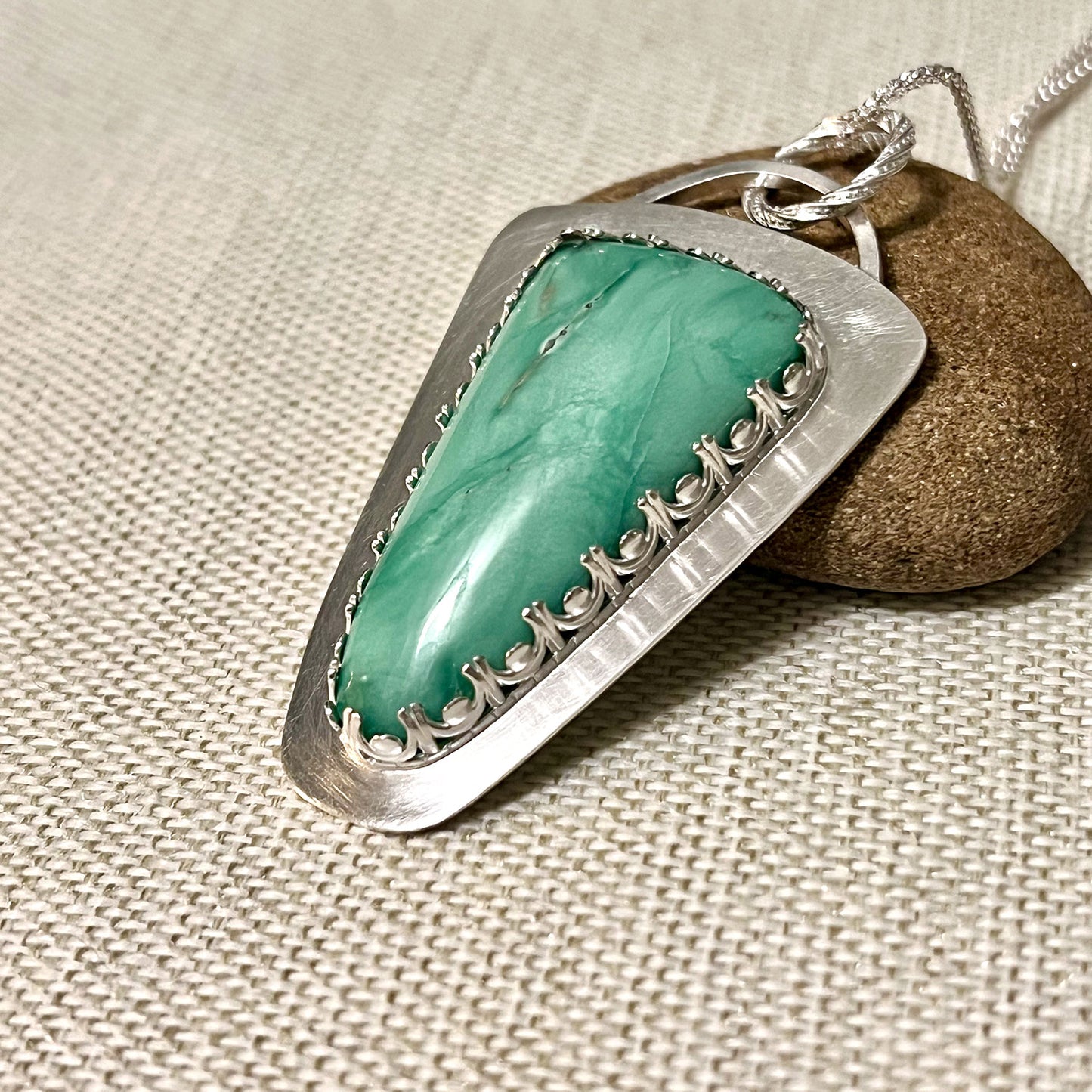 STERLING SILVER VARISCITE NECKLACE - JOYFUL TALISMAN