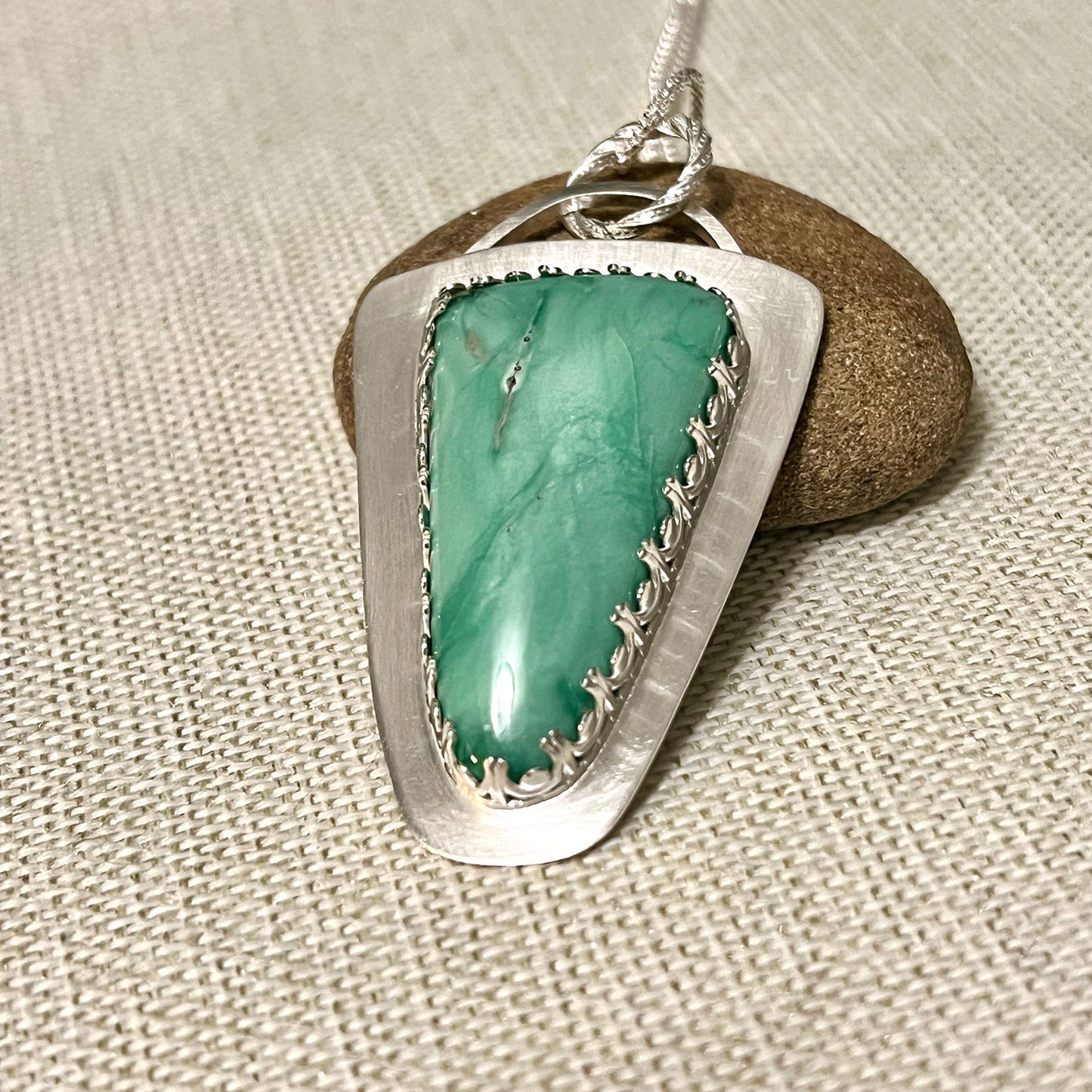 STERLING SILVER VARISCITE NECKLACE - JOYFUL TALISMAN