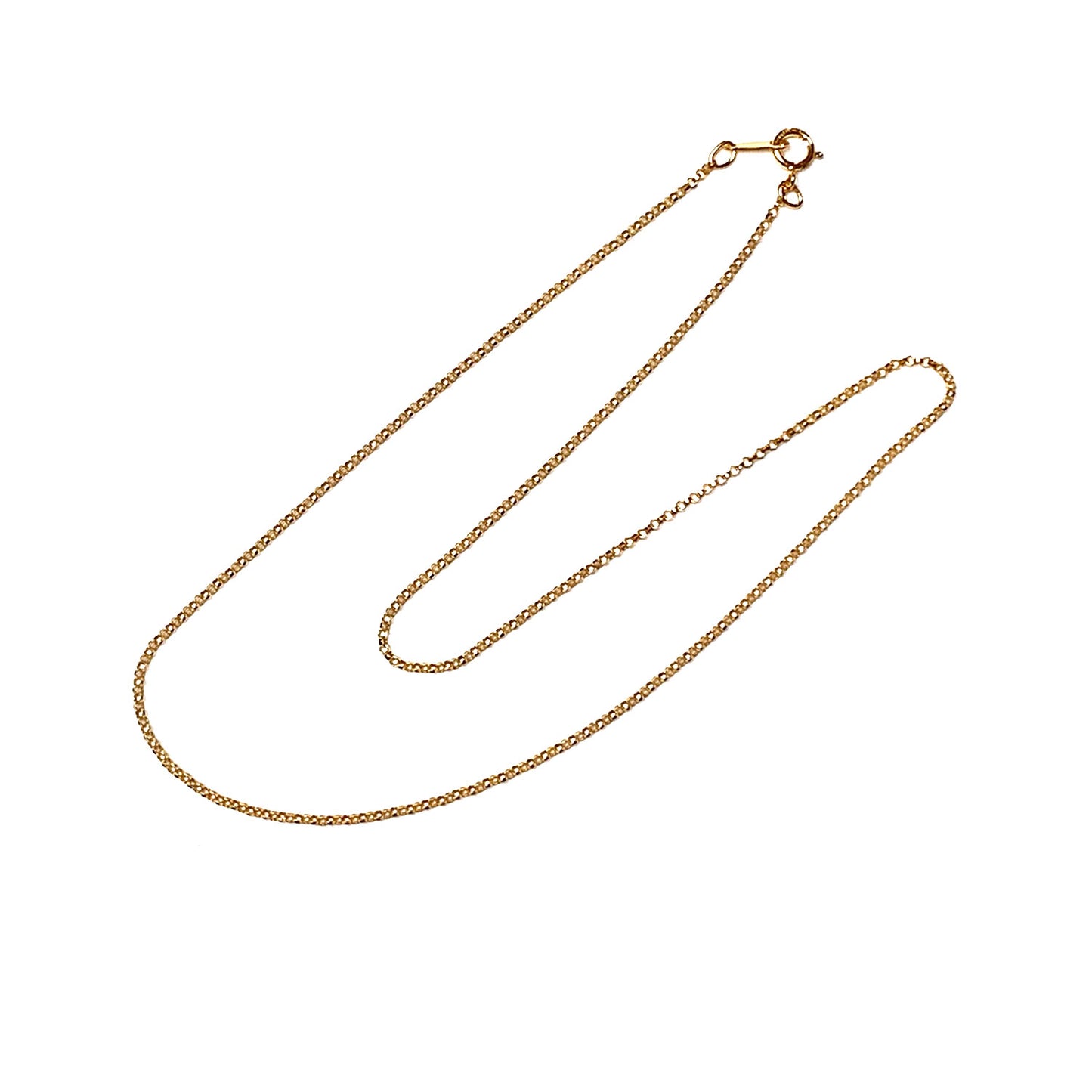 GOLD FILLED ROLLO CHAIN NECKLACE 1.25MM 16 INCHES