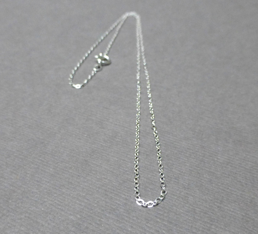 STERLING SILVER FLAT CABLE CHAIN NECKLACE 16 INCHES, 18 INCHES