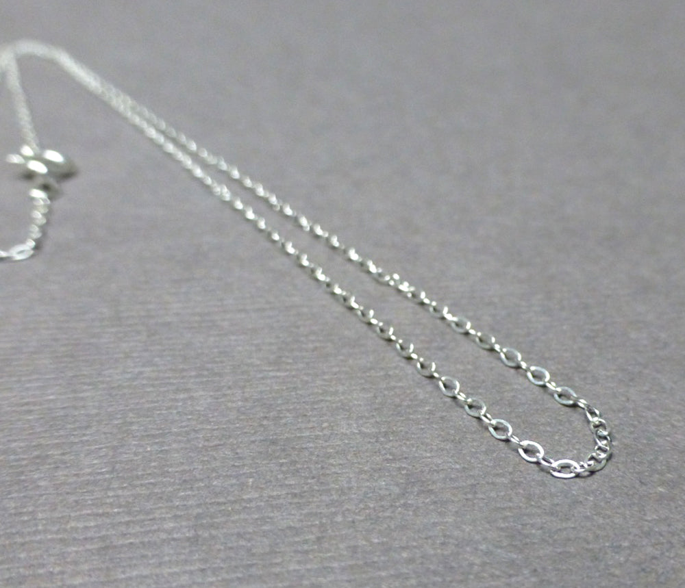 STERLING SILVER FLAT CABLE CHAIN NECKLACE 16 INCHES, 18 INCHES
