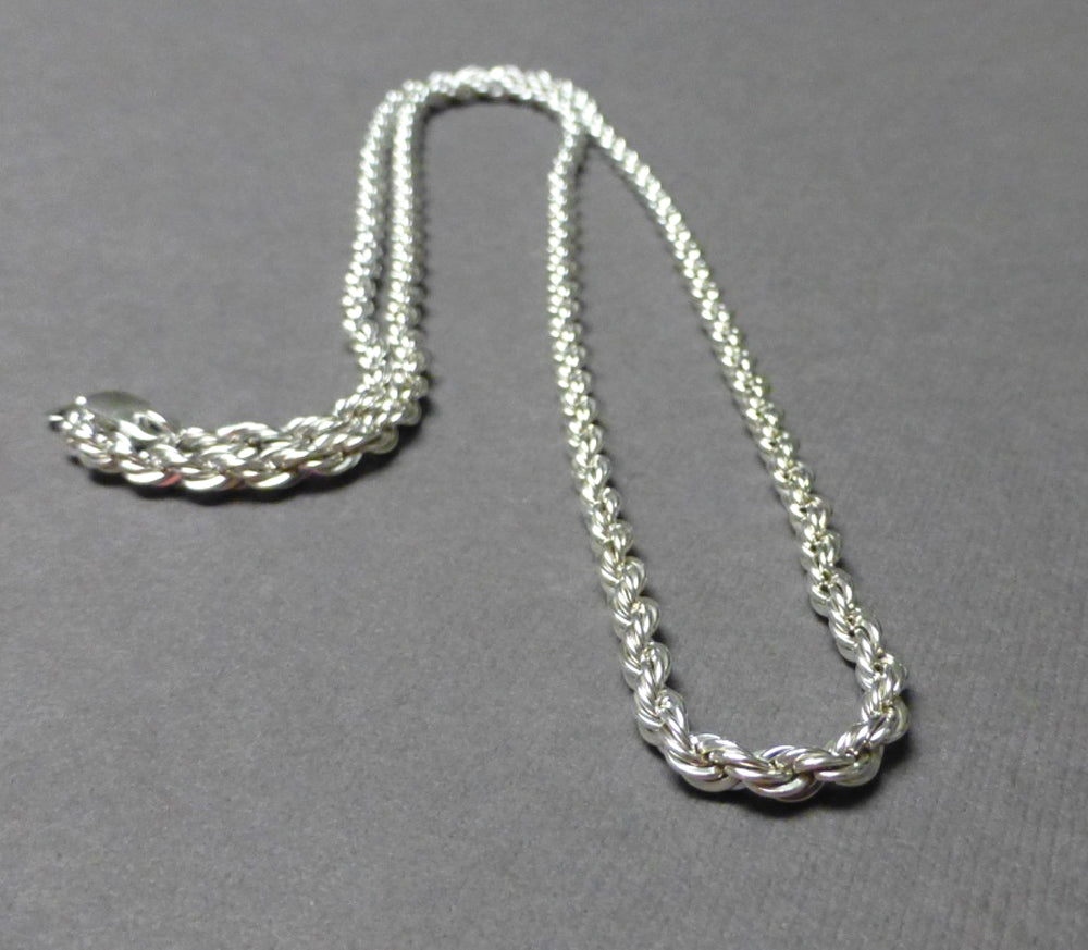 STERLING SILVER FRENCH ROPE CHAIN NECKLACE. WIDTH OPTIONS. LENGTH OPTIONS.