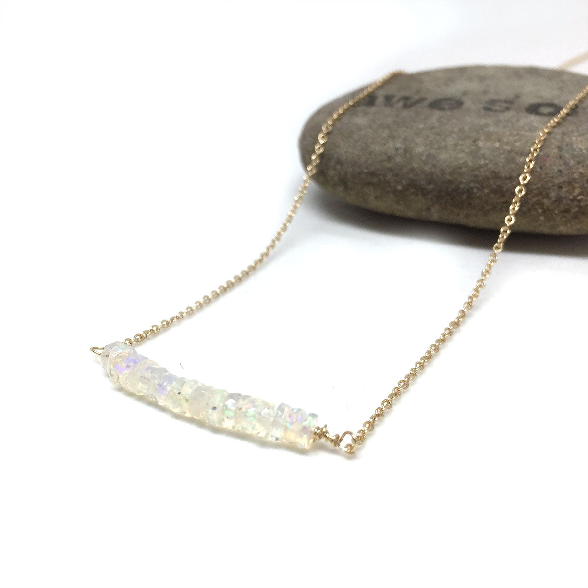 14K GOLD ETHIOPIAN OPAL NECKLACE - INNER BEAUTY TALISMAN