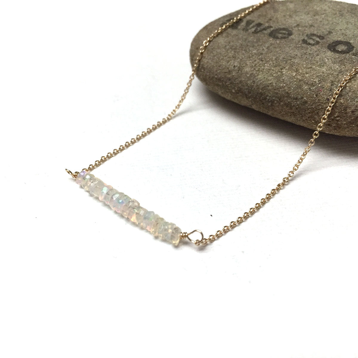 14K GOLD ETHIOPIAN OPAL NECKLACE - INNER BEAUTY TALISMAN