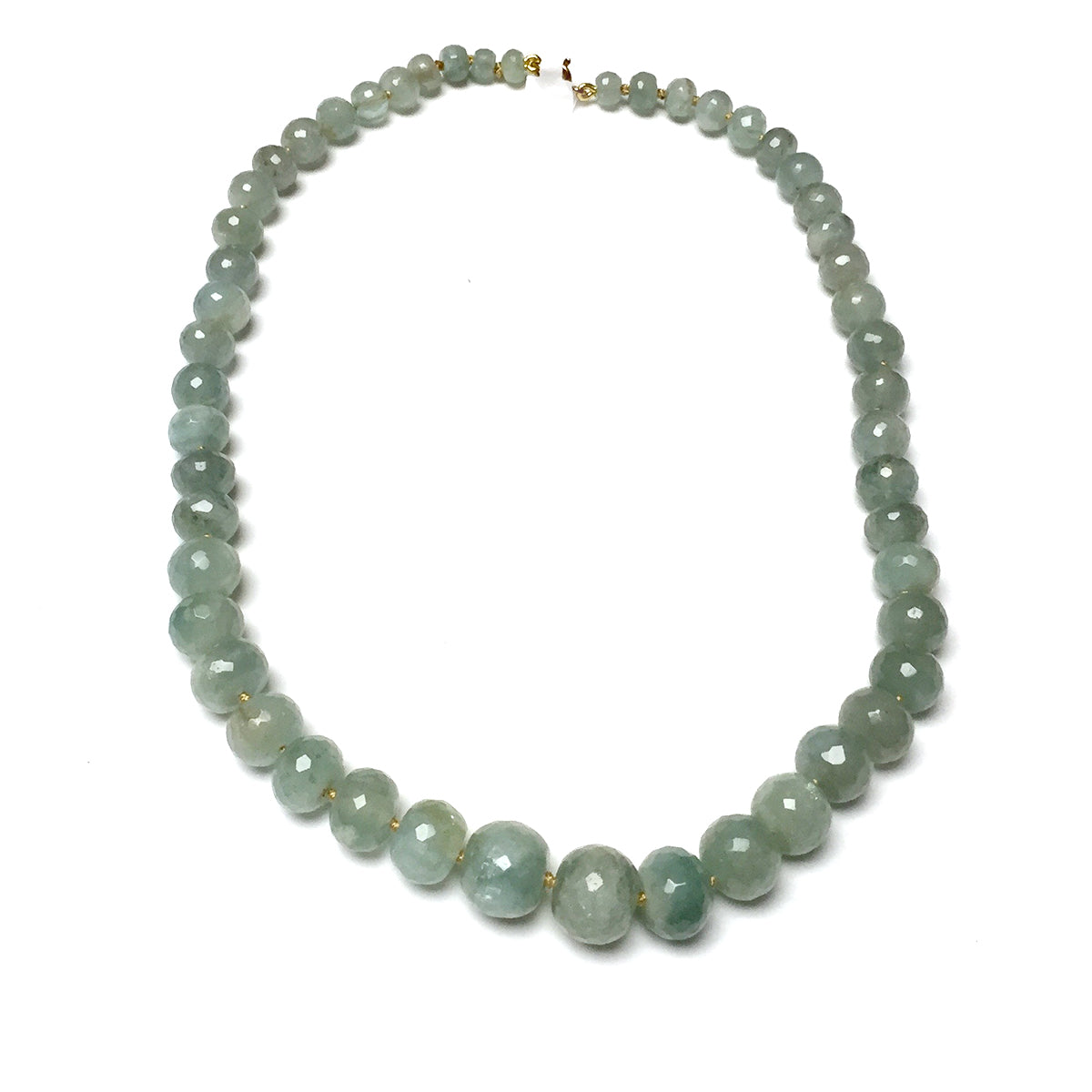 HAND SILK KNOTTED AQUAMARINE NECKLACE - SEA SPIRIT TALISMAN