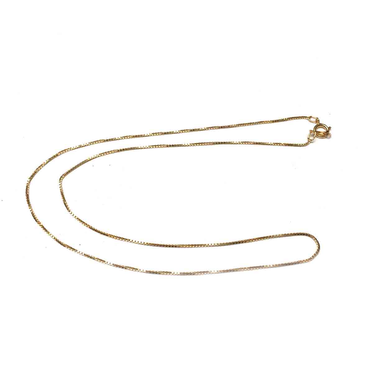 GOLD FILLED BOX CHAIN NECKLACE 16 AND 18 INCHES