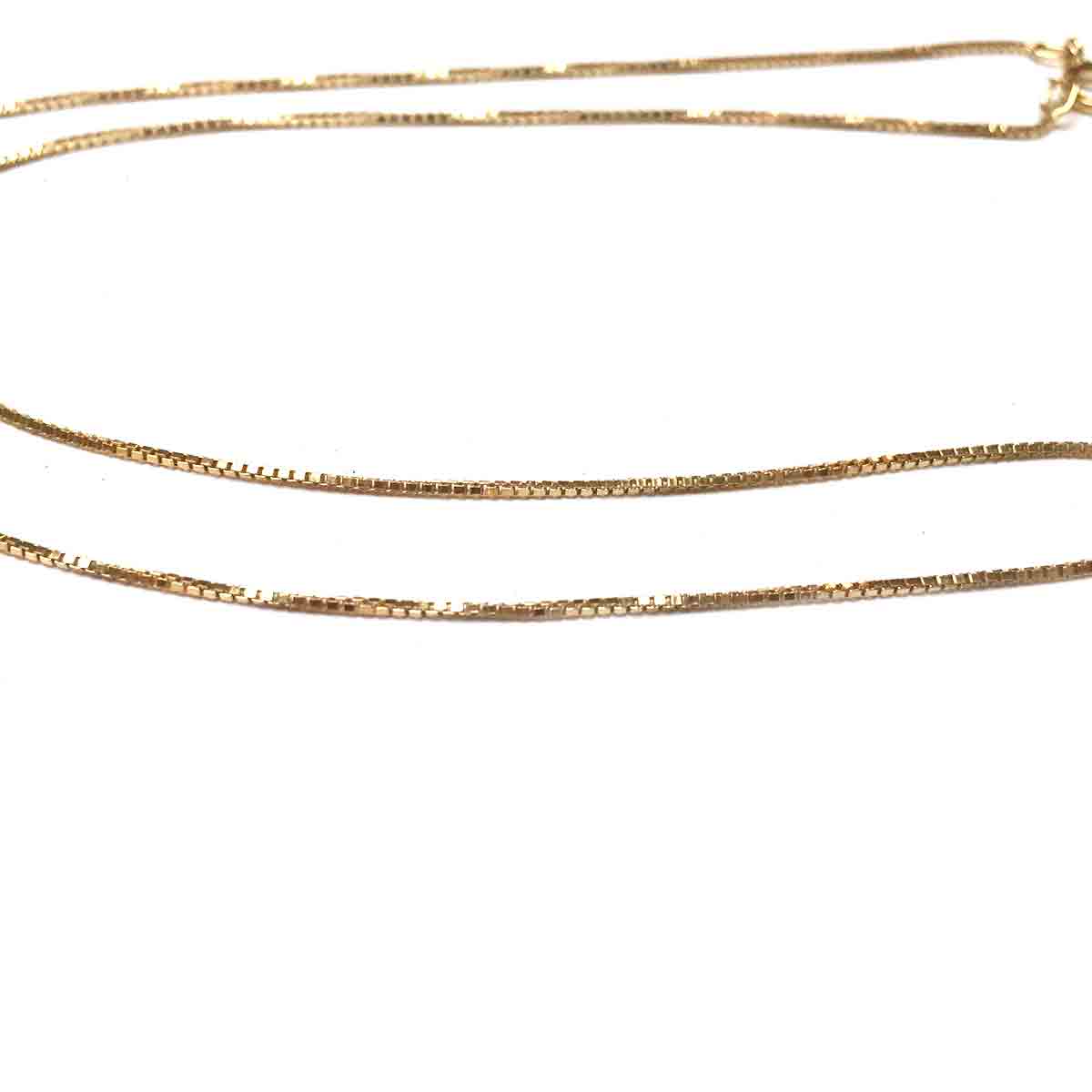 GOLD FILLED BOX CHAIN NECKLACE 16 AND 18 INCHES