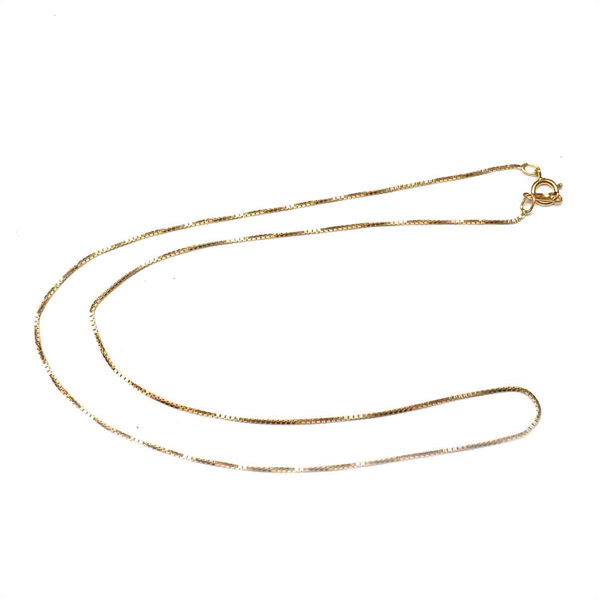 GOLD FILLED BOX CHAIN NECKLACE 16 AND 18 INCHES