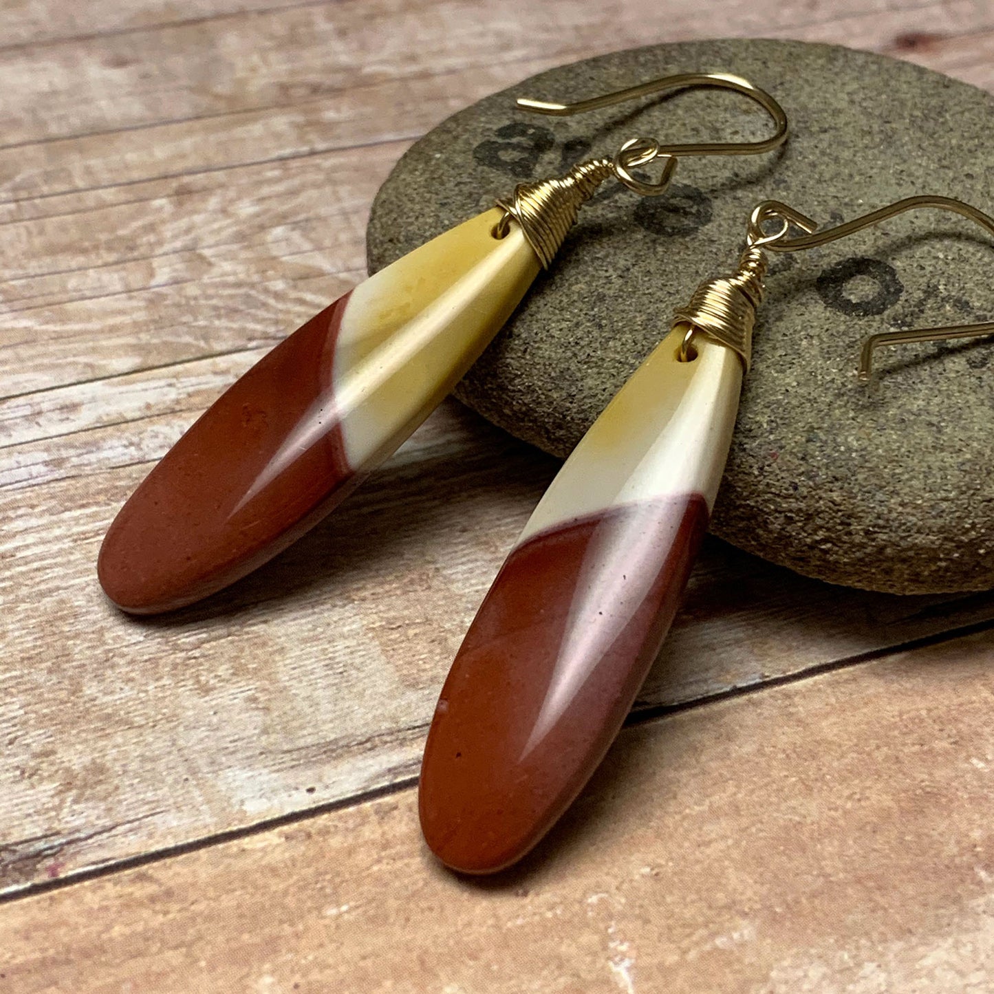 GEMSTONE LONG DROP EARRINGS - TALISMAN JEWELRY