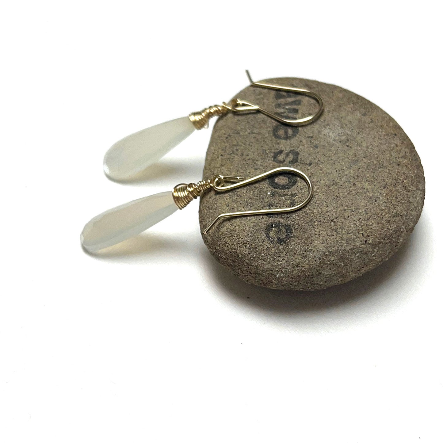 STERLING SILVER/GOLD FILLED WHITE FACETED MOONSTONE EARRINGS - INNER BEAUTY TALISMAN