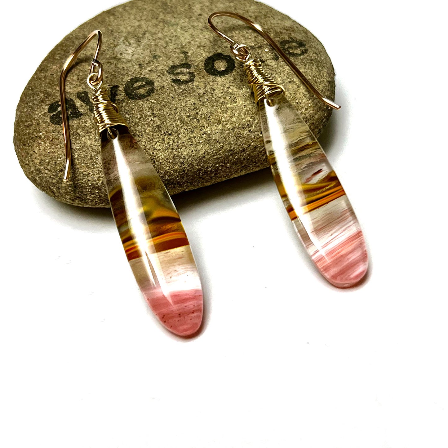 GEMSTONE LONG DROP EARRINGS - TALISMAN JEWELRY