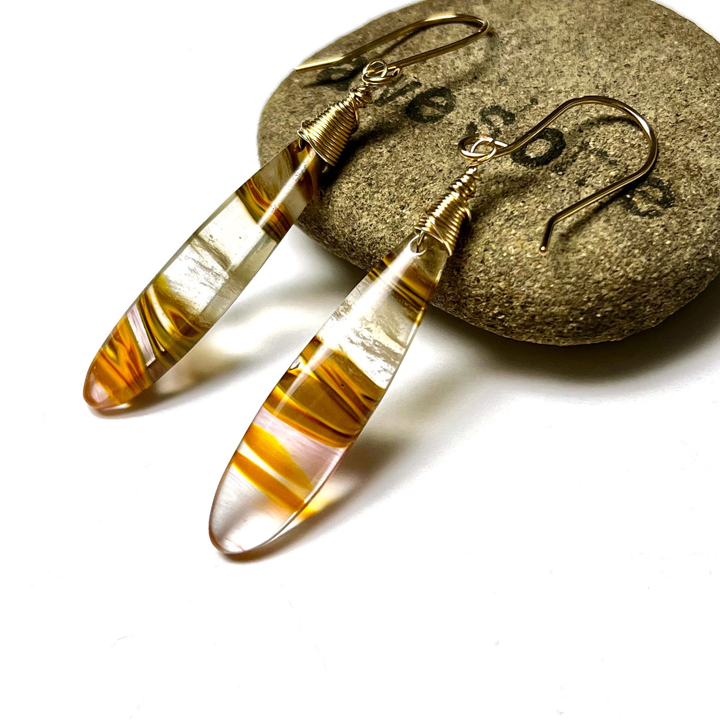 GEMSTONE LONG DROP EARRINGS - TALISMAN JEWELRY