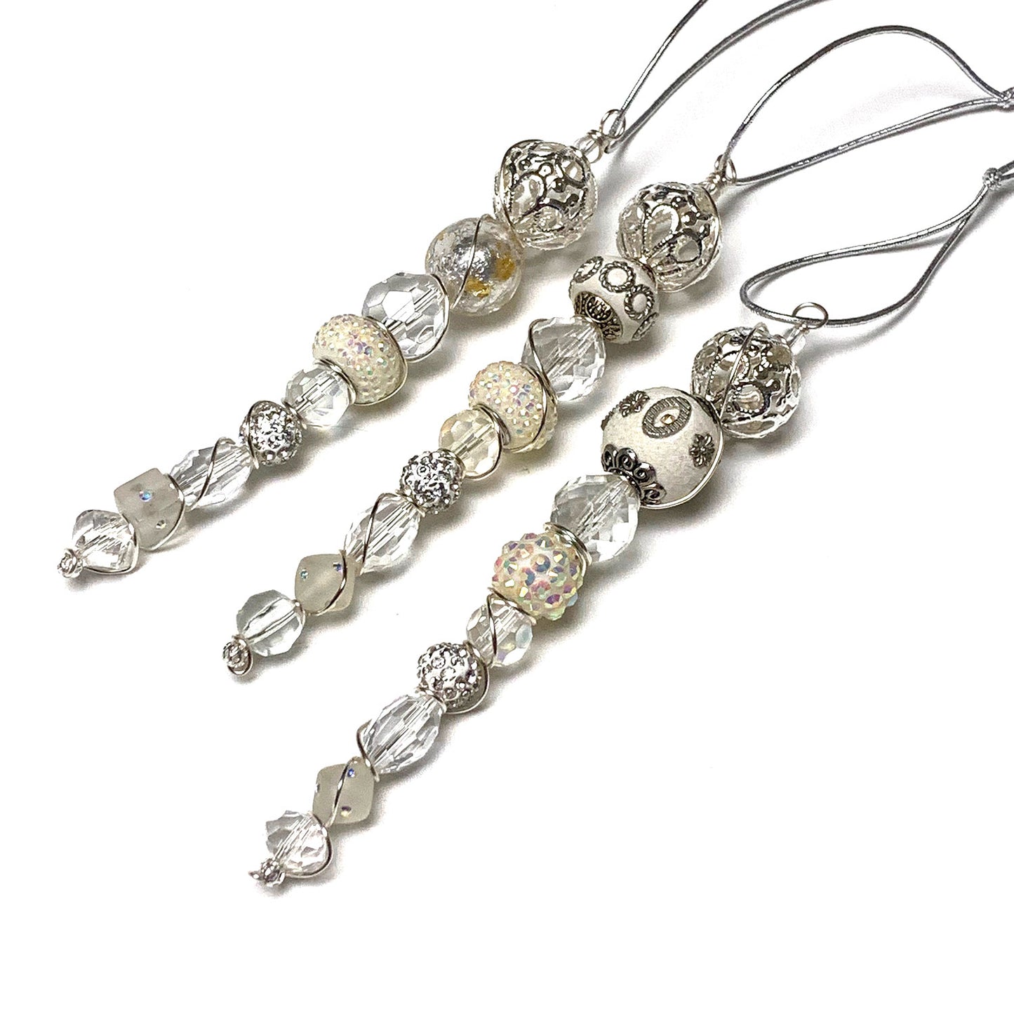 ICICLE ORNAMENT. SUN CATCHER. MULTI COLOR. CHRISTMAS. 3.5 - 5 INCHES.