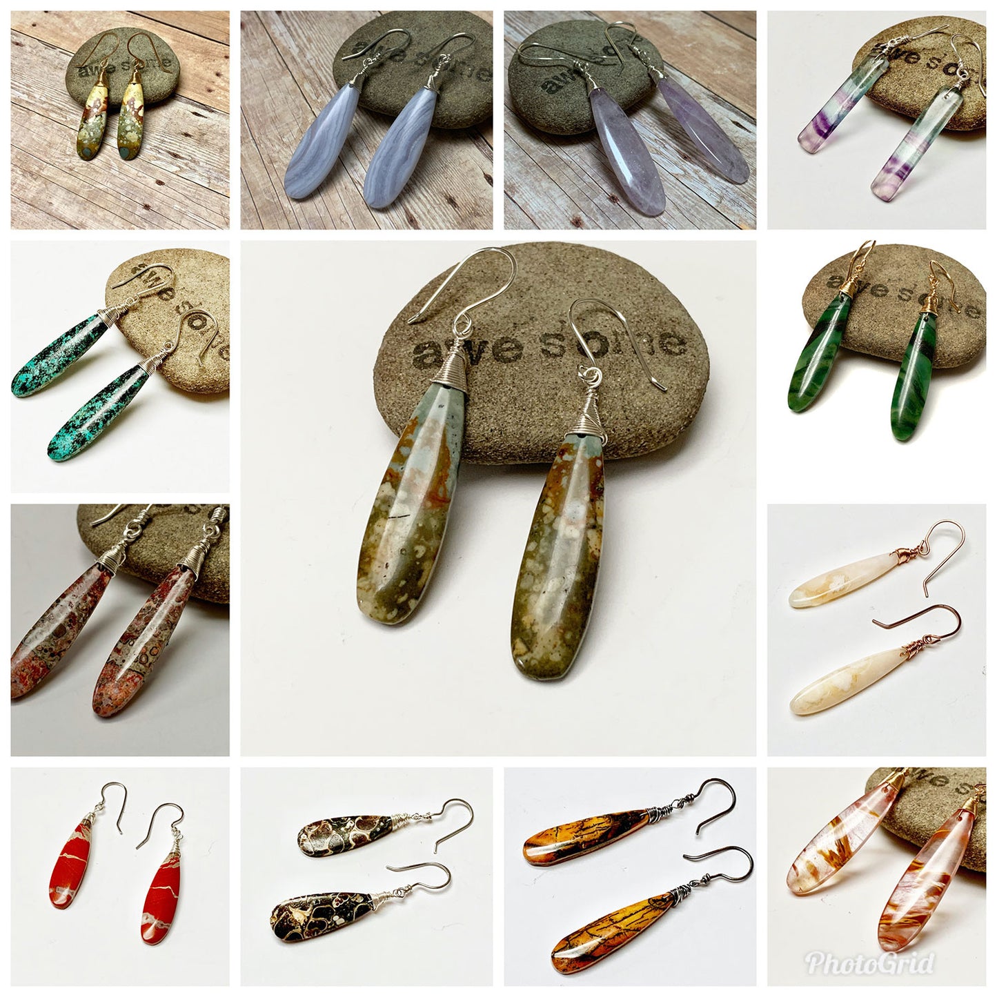GEMSTONE LONG DROP EARRINGS - TALISMAN JEWELRY