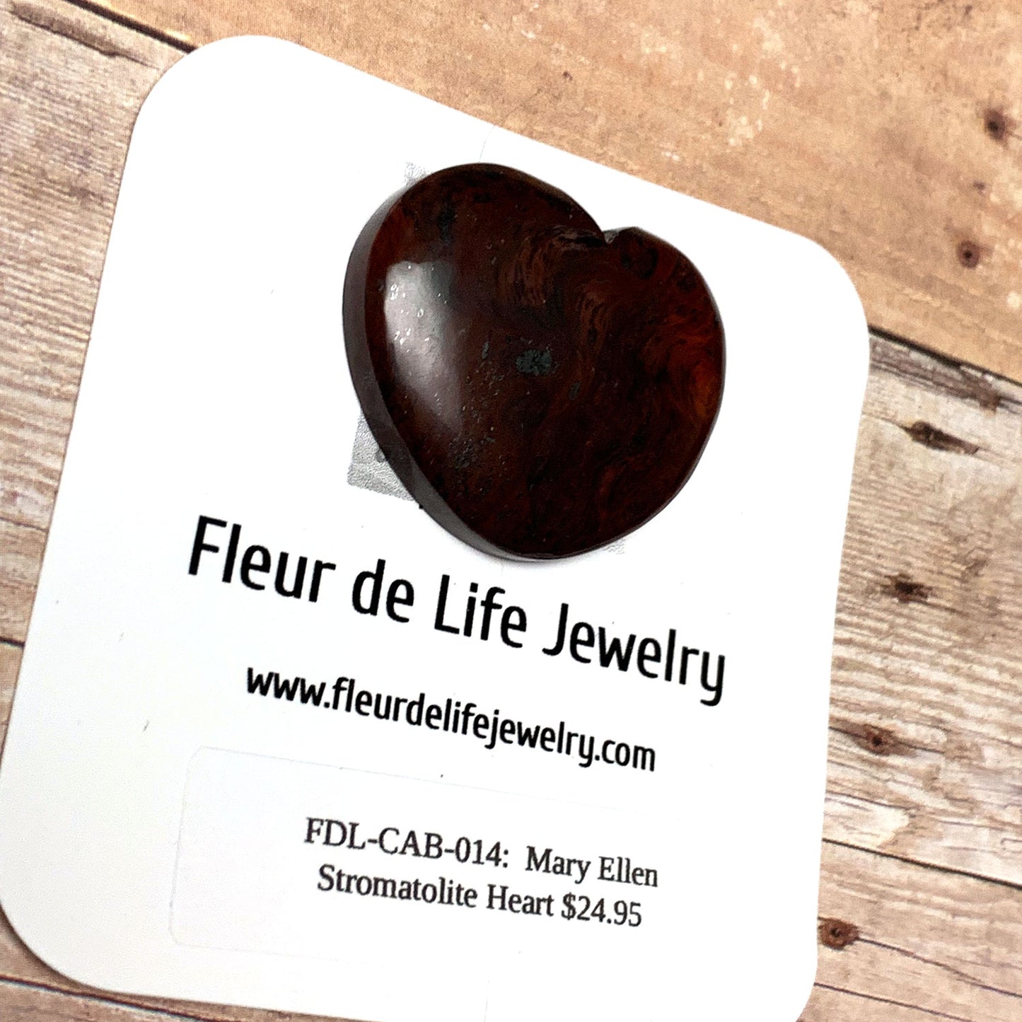 MARY ELLEN JASPER HEART CABOCHON. DEEP RED. 34MM x 26MM x 4MM.