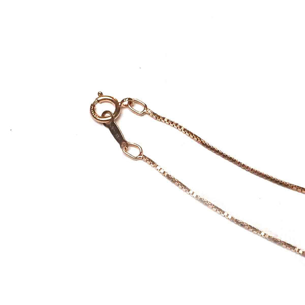 ROSE GOLD FILLED BOX CHAIN NECKLACE .85MM 16 INCHES