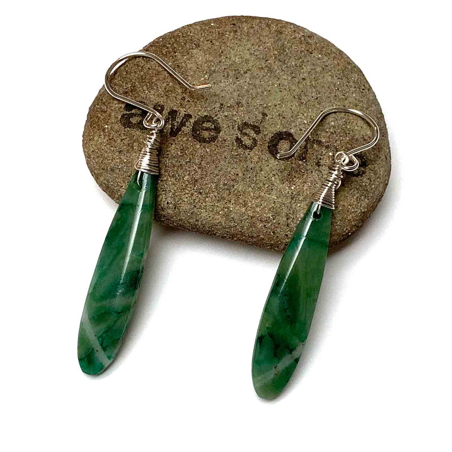 GEMSTONE LONG DROP EARRINGS - TALISMAN JEWELRY