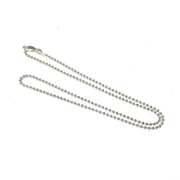 STERLING SILVER BALL CHAIN NECKLACE 1.0MM 18 INCHES