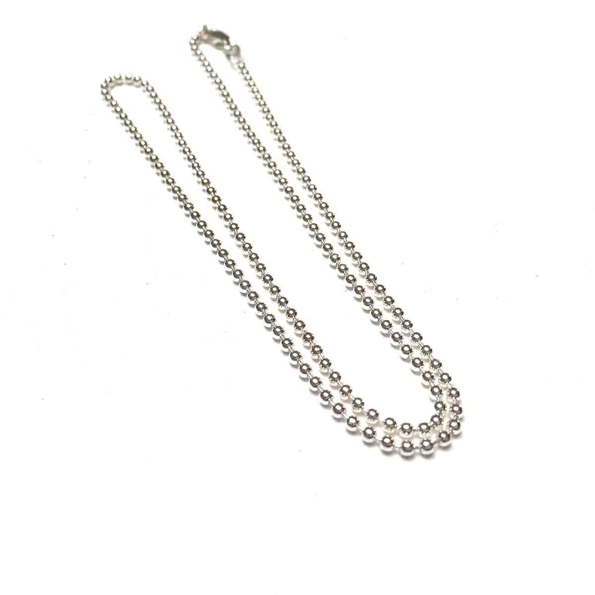 STERLING SILVER BALL CHAIN NECKLACE 1.0MM 18 INCHES