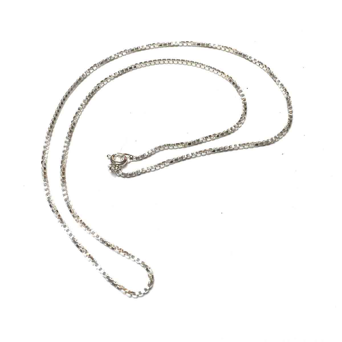 STERLING SILVER BOX CHAIN NECKLACE 1.5MM 20 INCHES