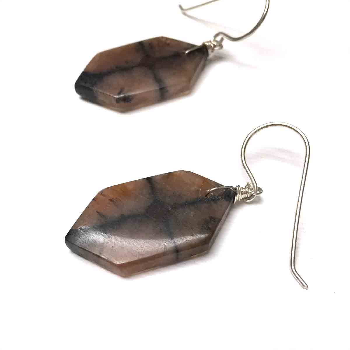 STERLING SILVER CHIASTOLITE EARRINGS - DEVOTION TALISMAN