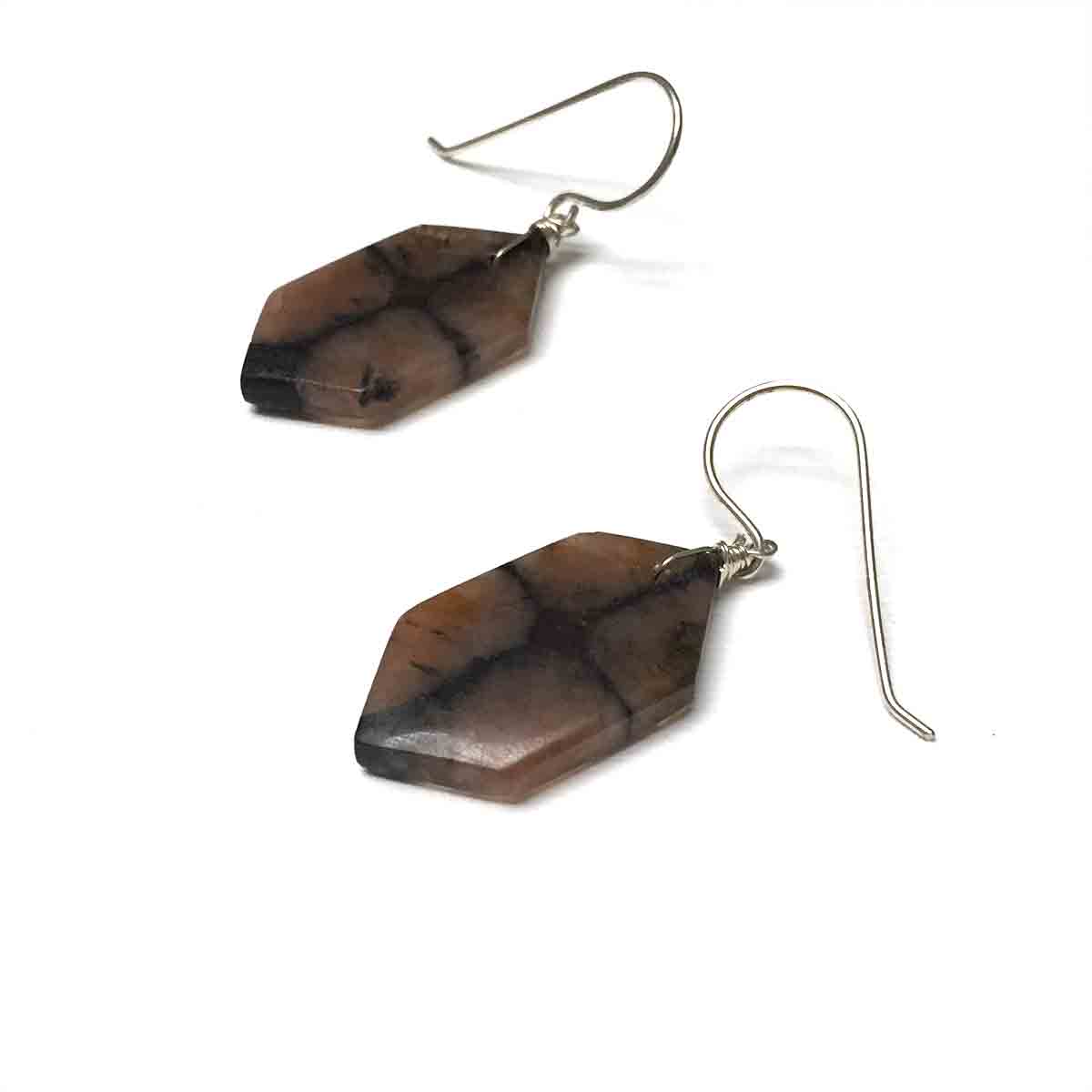 STERLING SILVER CHIASTOLITE EARRINGS - DEVOTION TALISMAN
