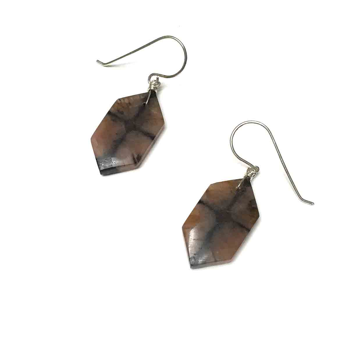 STERLING SILVER CHIASTOLITE EARRINGS - DEVOTION TALISMAN
