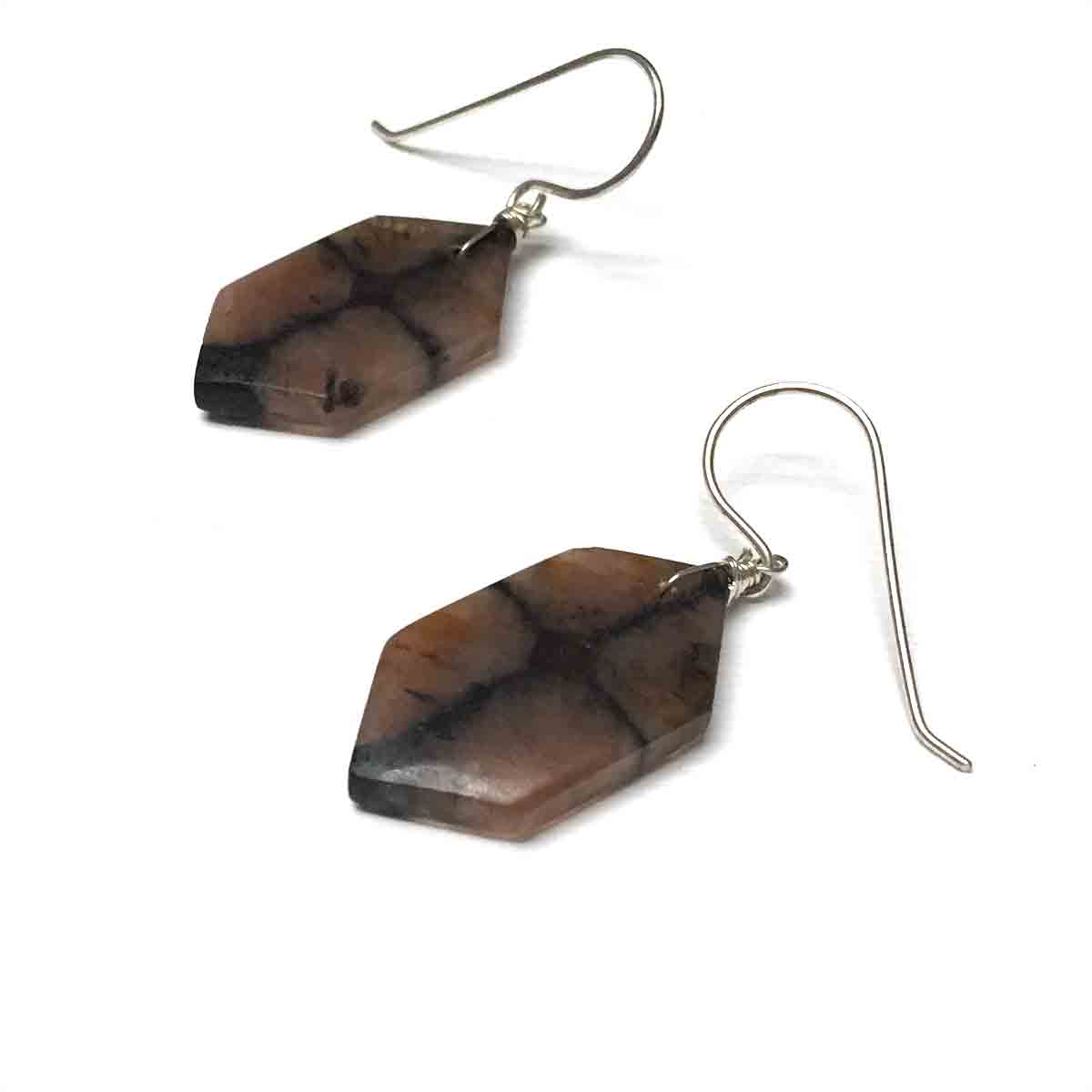STERLING SILVER CHIASTOLITE EARRINGS - DEVOTION TALISMAN