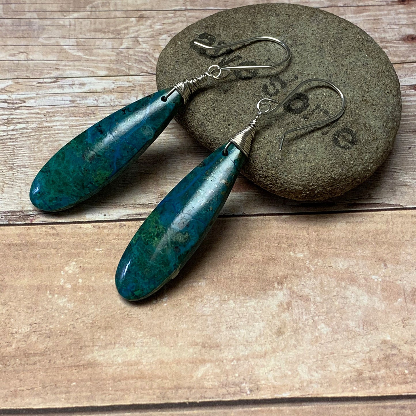 GEMSTONE LONG DROP EARRINGS - TALISMAN JEWELRY